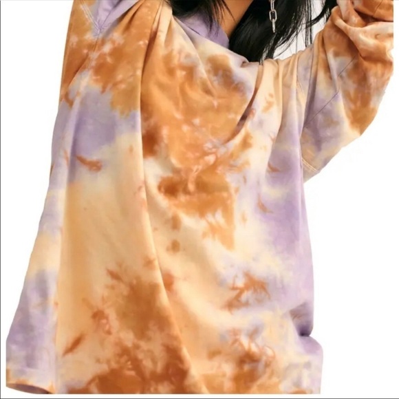Free People We Free Tie Dye Long Sleeve Shirt Oversized - Picture 1 of 13